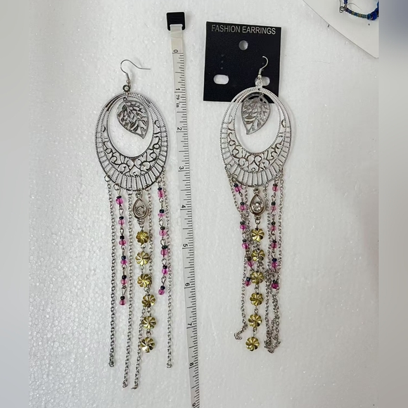 18 Sets Style Earrings Boho Gold Silver Blue Purple Dangling Round Dot - Picture 2 of 10